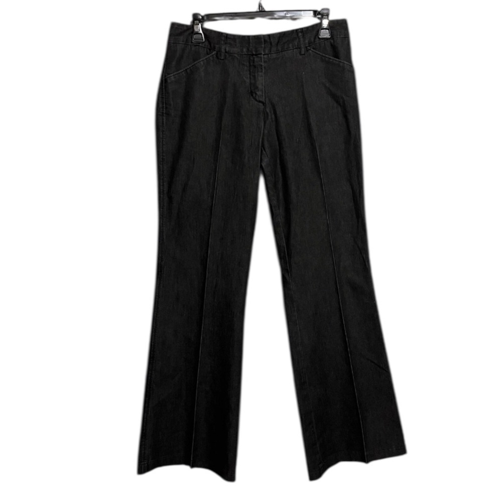 Express Womens Pants Gray Black Size 6 Editor Dress Pant Stretch Wide Leg Flare - Picture 1 of 10